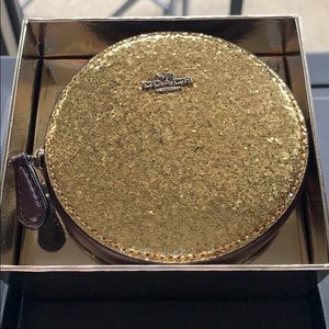 Sequin Coach Coin/Card Holder